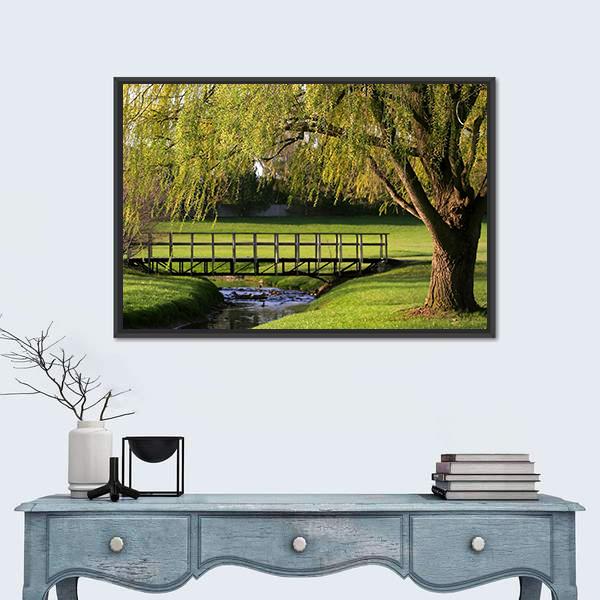 Spring Scene Canvas Wall Art-1 Piece-Floating Frame-24" x 16"-Tiaracle