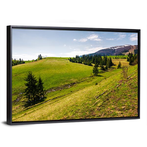Spring Scenery Of Borzhava Mountain Ridge Canvas Wall Art-3 Horizontal-Gallery Wrap-25" x 16"-Tiaracle