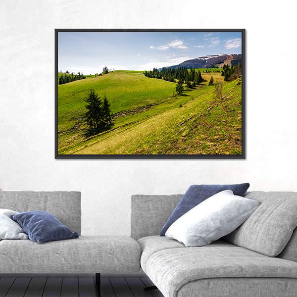 Spring Scenery Of Borzhava Mountain Ridge Canvas Wall Art-3 Horizontal-Gallery Wrap-25" x 16"-Tiaracle