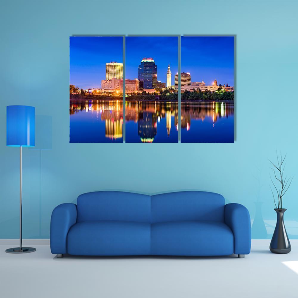 Springfield In Massachusetts Canvas Wall Art-3 Horizontal-Gallery Wrap-37" x 24"-Tiaracle