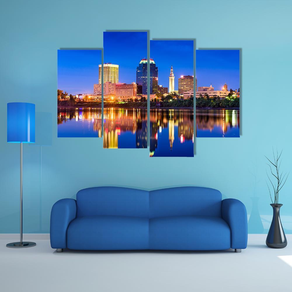 Springfield In Massachusetts Canvas Wall Art-4 Pop-Gallery Wrap-50" x 32"-Tiaracle