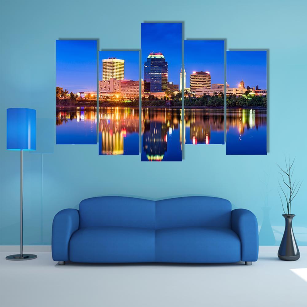 Springfield In Massachusetts Canvas Wall Art-5 Pop-Gallery Wrap-47" x 32"-Tiaracle