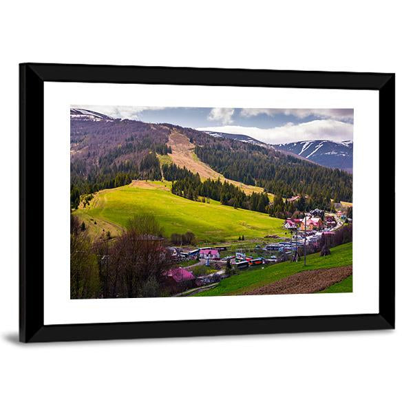 Springtime Landscape In Carpathian Mountains Canvas Wall Art-3 Horizontal-Gallery Wrap-25" x 16"-Tiaracle