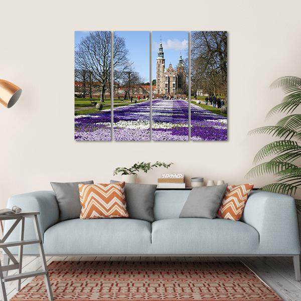 Springtime Rosenborg Castle In Copenhagen Canvas Wall Art-4 Horizontal-Gallery Wrap-34" x 24"-Tiaracle