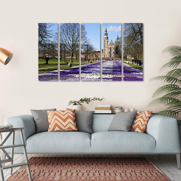 Springtime Rosenborg Castle In Copenhagen Canvas Wall Art-5 Horizontal-Gallery Wrap-22" x 12"-Tiaracle