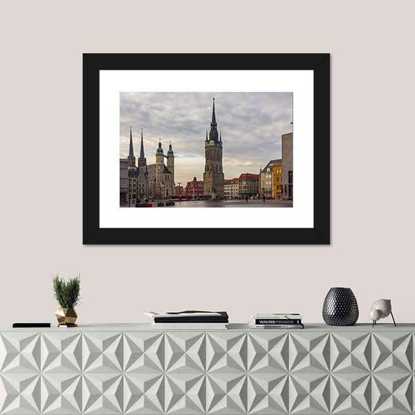 Square Market Of Halle Canvas Wall Art-1 Piece-Framed Print-20" x 16"-Tiaracle