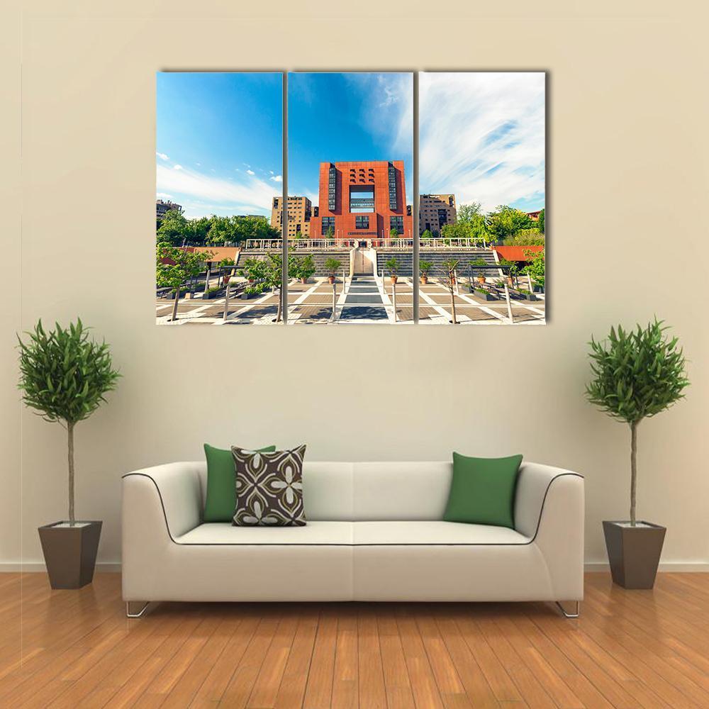 Square Of Bicocca University Canvas Wall Art-3 Horizontal-Gallery Wrap-37" x 24"-Tiaracle
