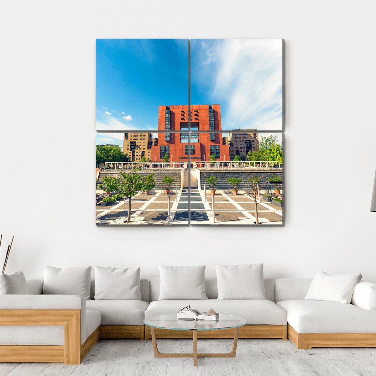 Square Of Bicocca University Canvas Wall Art-4 Square-Gallery Wrap-17" x 17"-Tiaracle