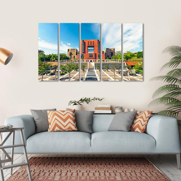 Square Of Bicocca University Canvas Wall Art-5 Horizontal-Gallery Wrap-22" x 12"-Tiaracle