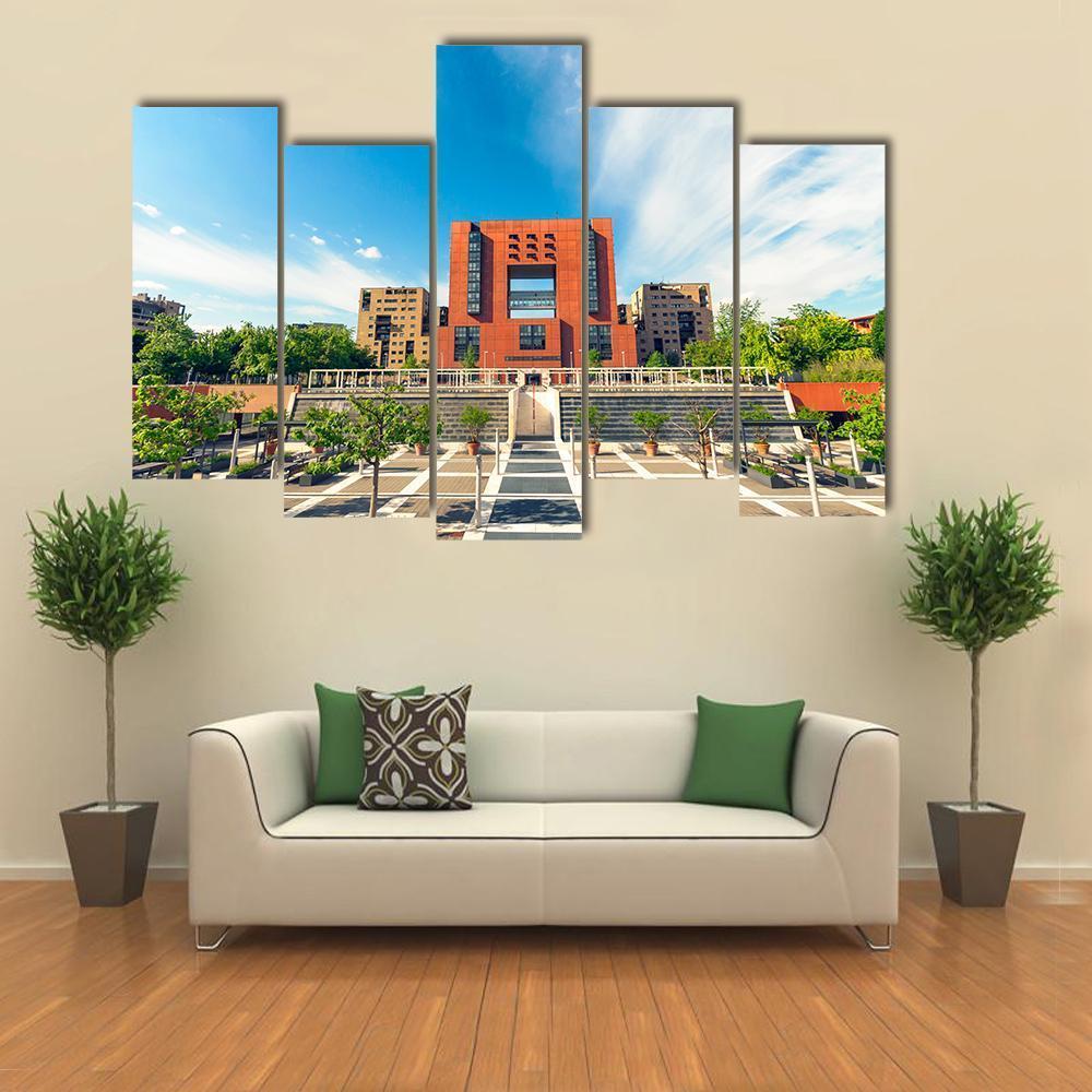 Square Of Bicocca University Canvas Wall Art-5 Pop-Gallery Wrap-47" x 32"-Tiaracle