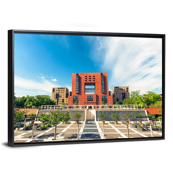 Square Of Bicocca University Canvas Wall Art-3 Horizontal-Gallery Wrap-25" x 16"-Tiaracle