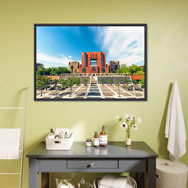 Square Of Bicocca University Canvas Wall Art-1 Piece-Floating Frame-24" x 16"-Tiaracle