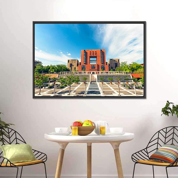 Square Of Bicocca University Canvas Wall Art-3 Horizontal-Gallery Wrap-25" x 16"-Tiaracle