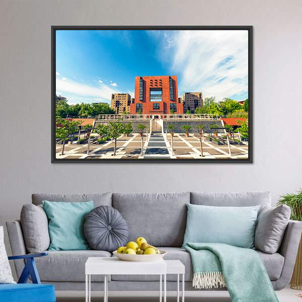 Square Of Bicocca University Canvas Wall Art-3 Horizontal-Gallery Wrap-25" x 16"-Tiaracle