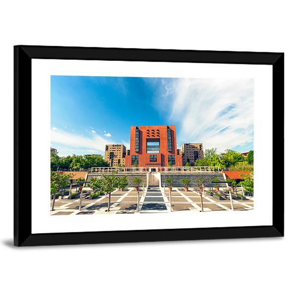 Square Of Bicocca University Canvas Wall Art-3 Horizontal-Gallery Wrap-25" x 16"-Tiaracle