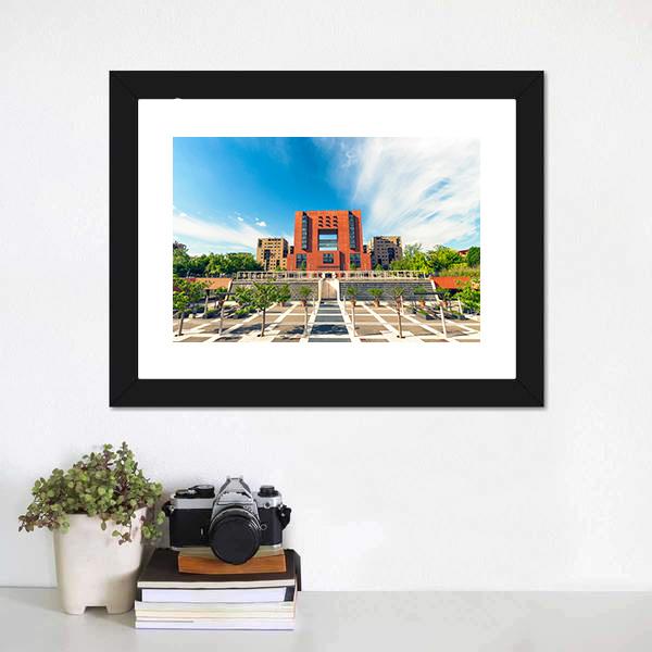 Square Of Bicocca University Canvas Wall Art-1 Piece-Framed Print-20" x 16"-Tiaracle