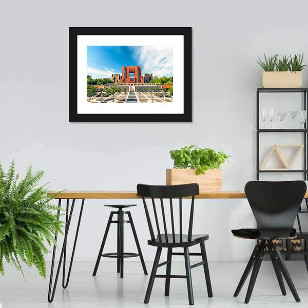 Square Of Bicocca University Canvas Wall Art-3 Horizontal-Gallery Wrap-25" x 16"-Tiaracle
