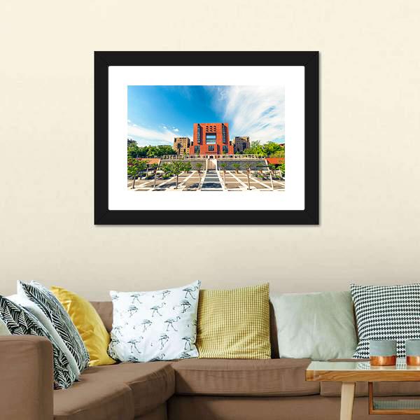 Square Of Bicocca University Canvas Wall Art-3 Horizontal-Gallery Wrap-25" x 16"-Tiaracle