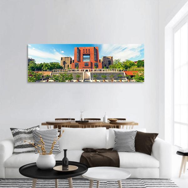 Square Of Bicocca University Panoramic Canvas Wall Art-1 Piece-36" x 12"-Tiaracle