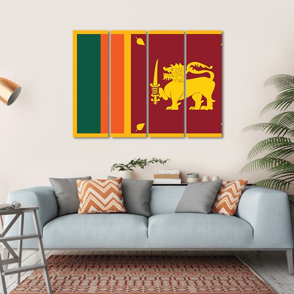 Sri Lanka Flag Canvas Wall Art-4 Horizontal-Gallery Wrap-34" x 24"-Tiaracle