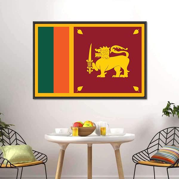Sri Lanka Flag Canvas Wall Art-3 Horizontal-Gallery Wrap-25" x 16"-Tiaracle
