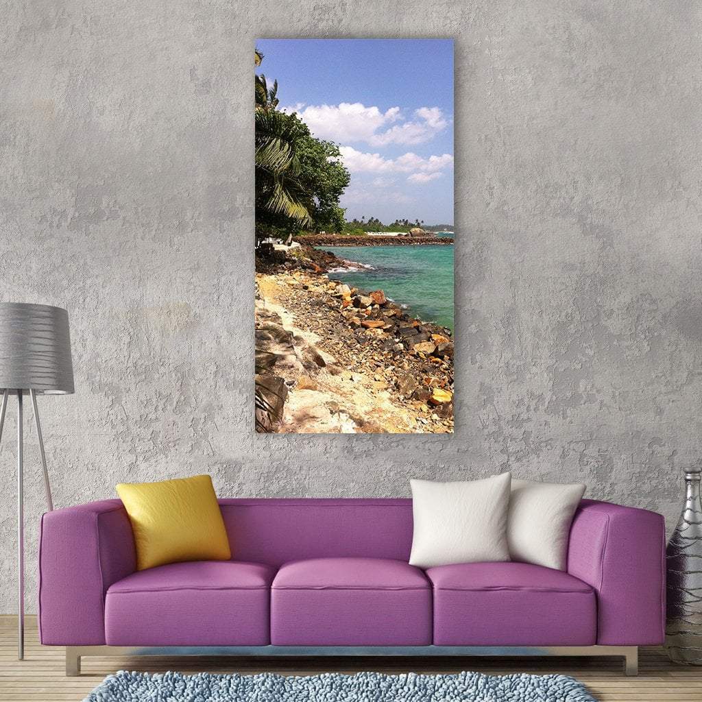 Sri Lanka Sea Beach In Summer Holidays Vertical Canvas Wall Art-1 Vertical-Gallery Wrap-12" x 24"-Tiaracle