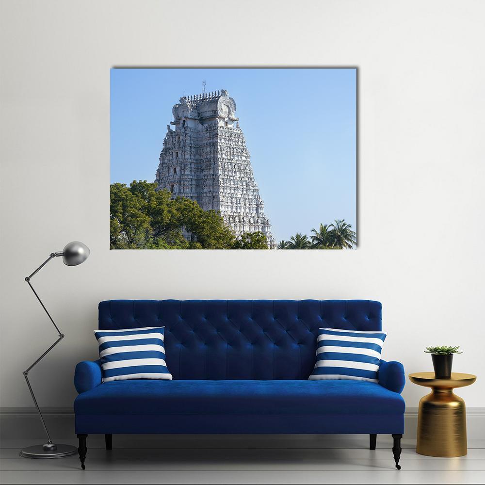 Sri Rangam Temple Town In India Canvas Wall Art-4 Square-Gallery Wrap-17" x 17"-Tiaracle
