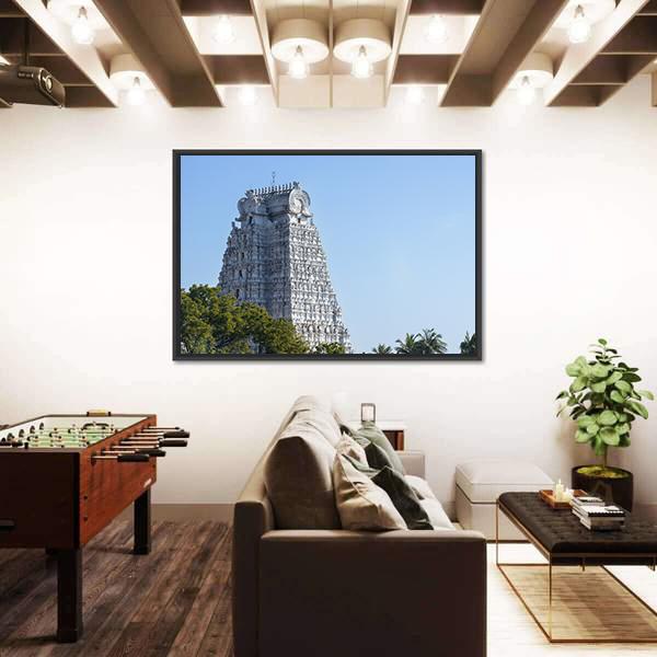 Sri Rangam Temple Town In India Canvas Wall Art-3 Horizontal-Gallery Wrap-25" x 16"-Tiaracle