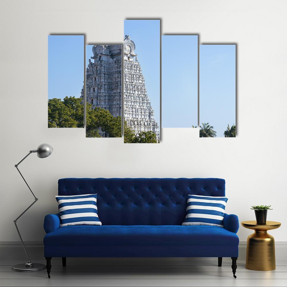 Sri Rangam Temple Town In India Canvas Wall Art-5 Pop-Gallery Wrap-47" x 32"-Tiaracle