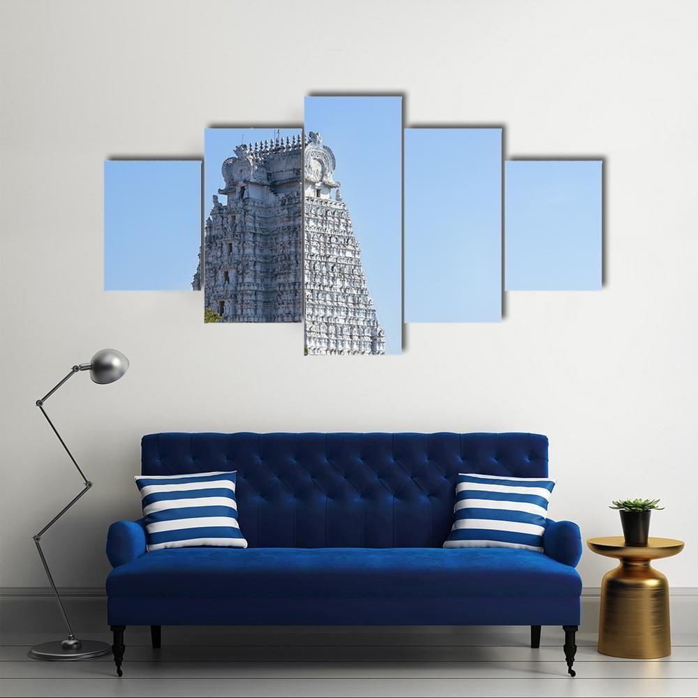 Sri Rangam Temple Town In India Canvas Wall Art-5 Star-Gallery Wrap-62" x 32"-Tiaracle