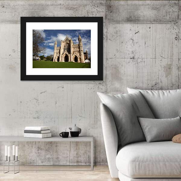 St Albans Cathedral On Sunny Day Canvas Wall Art-3 Horizontal-Gallery Wrap-25" x 16"-Tiaracle