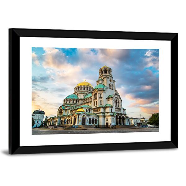 St Alexander Nevsky Cathedral With Clouds Canvas Wall Art-3 Horizontal-Gallery Wrap-25" x 16"-Tiaracle