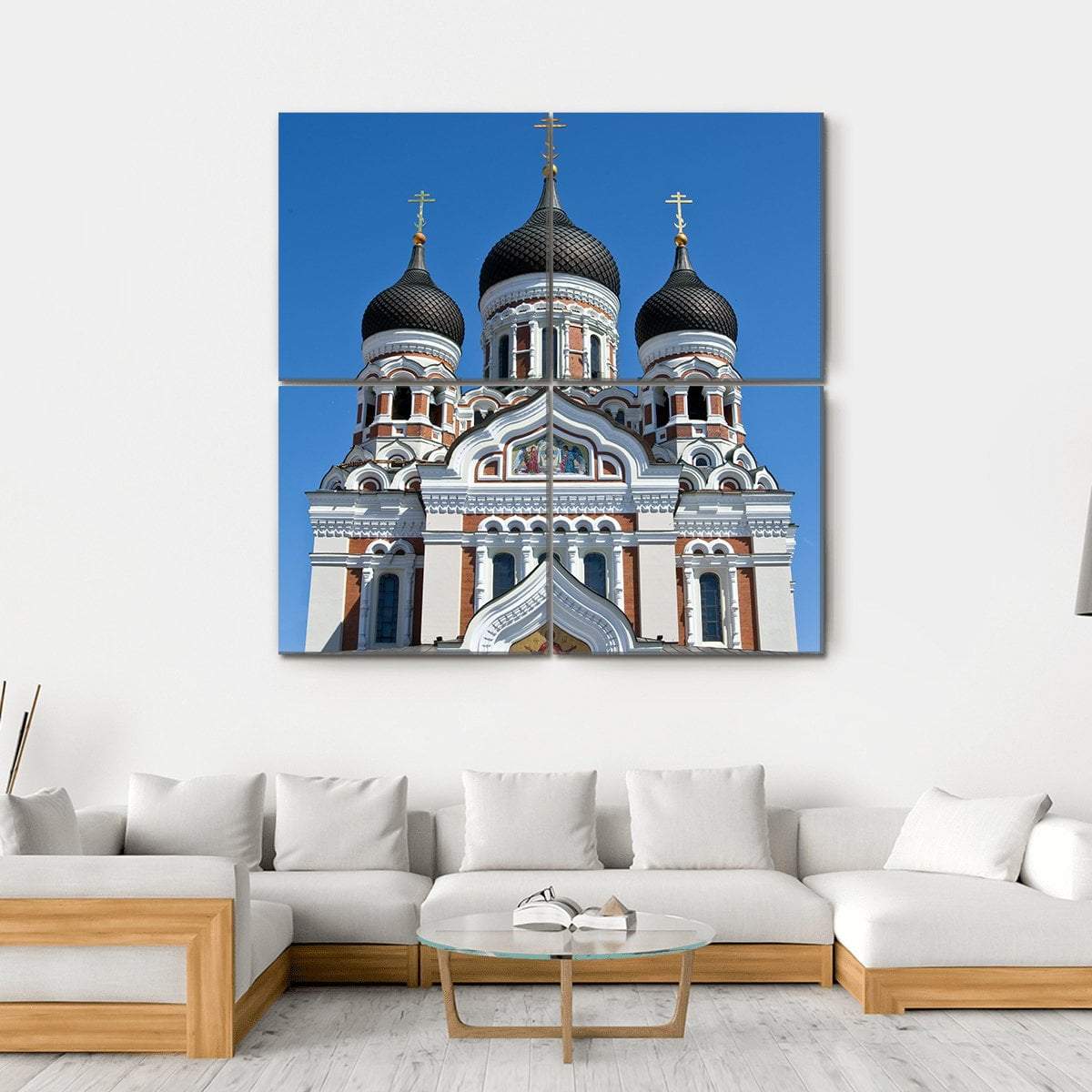 St Alexander Nevsky Orthodox Church In Tallinn Canvas Wall Art-4 Square-Gallery Wrap-17" x 17"-Tiaracle