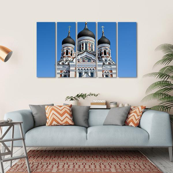 St Alexander Nevsky Orthodox Church In Tallinn Canvas Wall Art-5 Horizontal-Gallery Wrap-22" x 12"-Tiaracle