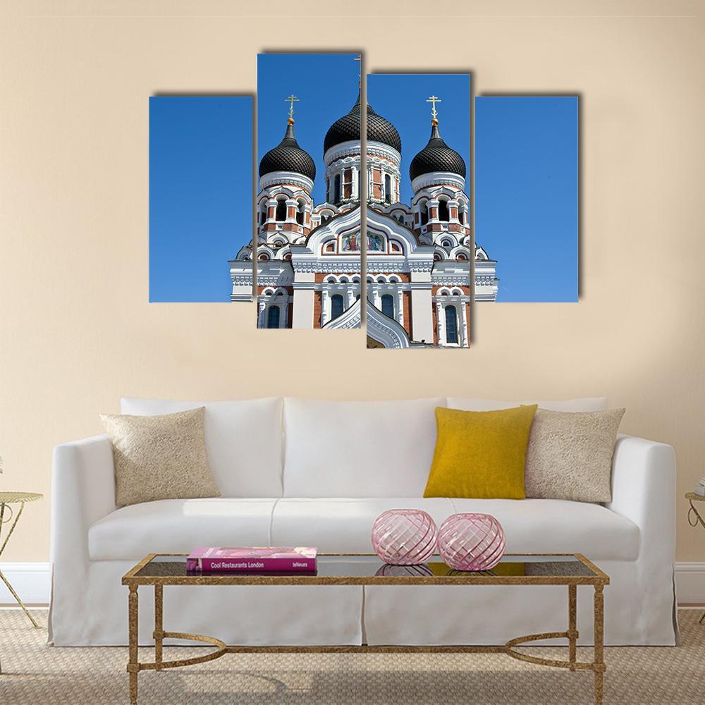 St Alexander Nevsky Orthodox Church In Tallinn Canvas Wall Art-4 Pop-Gallery Wrap-50" x 32"-Tiaracle