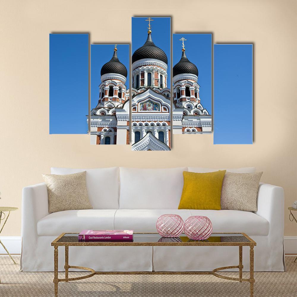 St Alexander Nevsky Orthodox Church In Tallinn Canvas Wall Art-5 Pop-Gallery Wrap-47" x 32"-Tiaracle