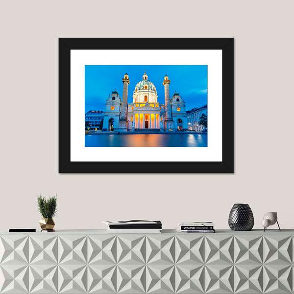 St Charles Church Canvas Wall Art-1 Piece-Framed Print-20" x 16"-Tiaracle