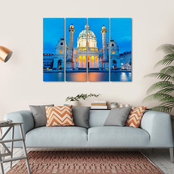 St Charles Church Canvas Wall Art-4 Horizontal-Gallery Wrap-34" x 24"-Tiaracle