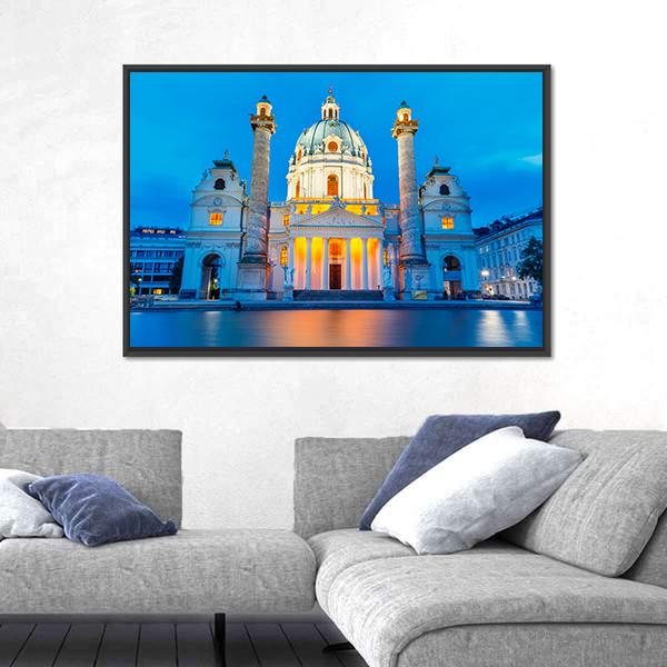 St Charles Church Canvas Wall Art-3 Horizontal-Gallery Wrap-25" x 16"-Tiaracle