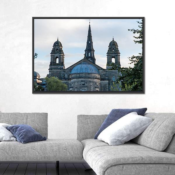 St Cuthbert Parish Church Canvas Wall Art-1 Piece-Floating Frame-24" x 16"-Tiaracle