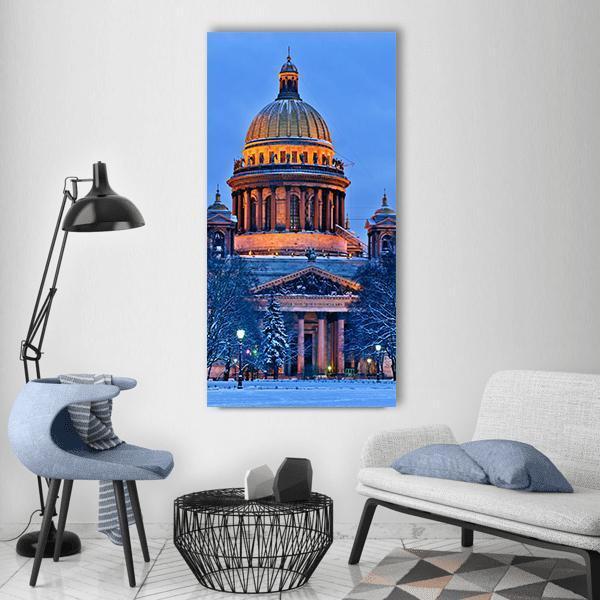 St Isaac Cathedral In Saint Petersburg Vertical Canvas Wall Art-1 Vertical-Gallery Wrap-12" x 24"-Tiaracle