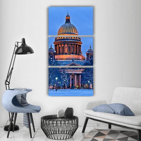 St Isaac Cathedral In Saint Petersburg Vertical Canvas Wall Art-3 Vertical-Gallery Wrap-12" x 25"-Tiaracle