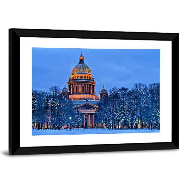 St Isaac Cathedral In Saint Petersburg Vertical Canvas Wall Art-3 Vertical-Gallery Wrap-12" x 25"-Tiaracle