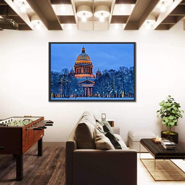 St Isaac Cathedral In Saint Petersburg Vertical Canvas Wall Art-3 Vertical-Gallery Wrap-12" x 25"-Tiaracle