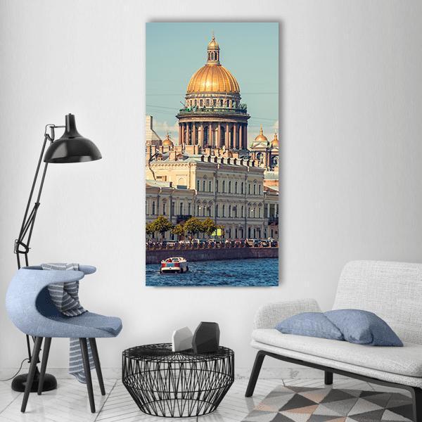 St Isaac's Cathedral Vertical Canvas Wall Art-1 Vertical-Gallery Wrap-12" x 24"-Tiaracle