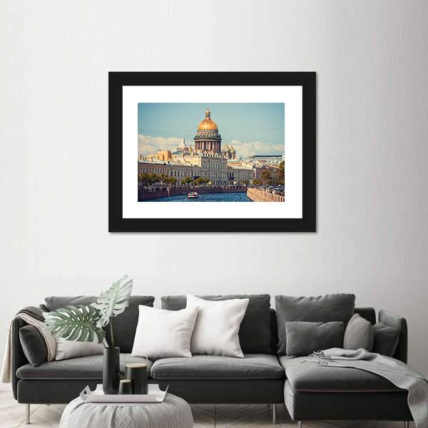 St Isaac's Cathedral Canvas Wall Art-1 Piece-Framed Print-30" x 20"-Tiaracle