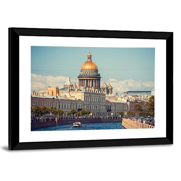 St Isaac's Cathedral Vertical Canvas Wall Art-3 Vertical-Gallery Wrap-12" x 25"-Tiaracle