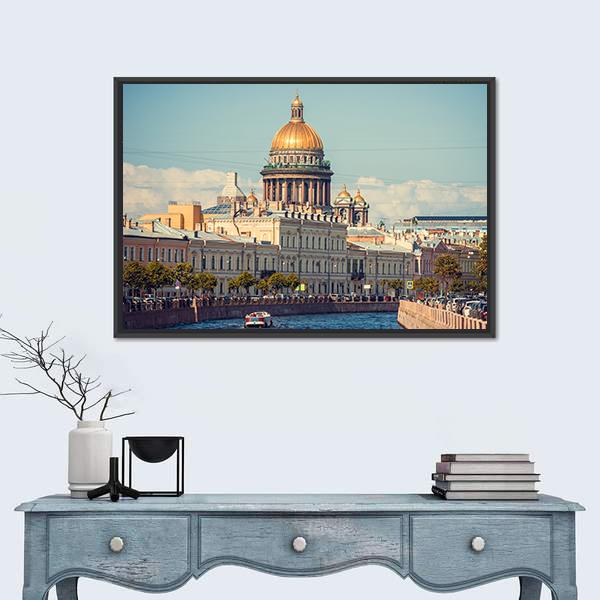 St Isaac's Cathedral Vertical Canvas Wall Art-3 Vertical-Gallery Wrap-12" x 25"-Tiaracle