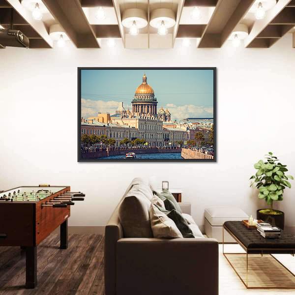 St Isaac's Cathedral Vertical Canvas Wall Art-3 Vertical-Gallery Wrap-12" x 25"-Tiaracle