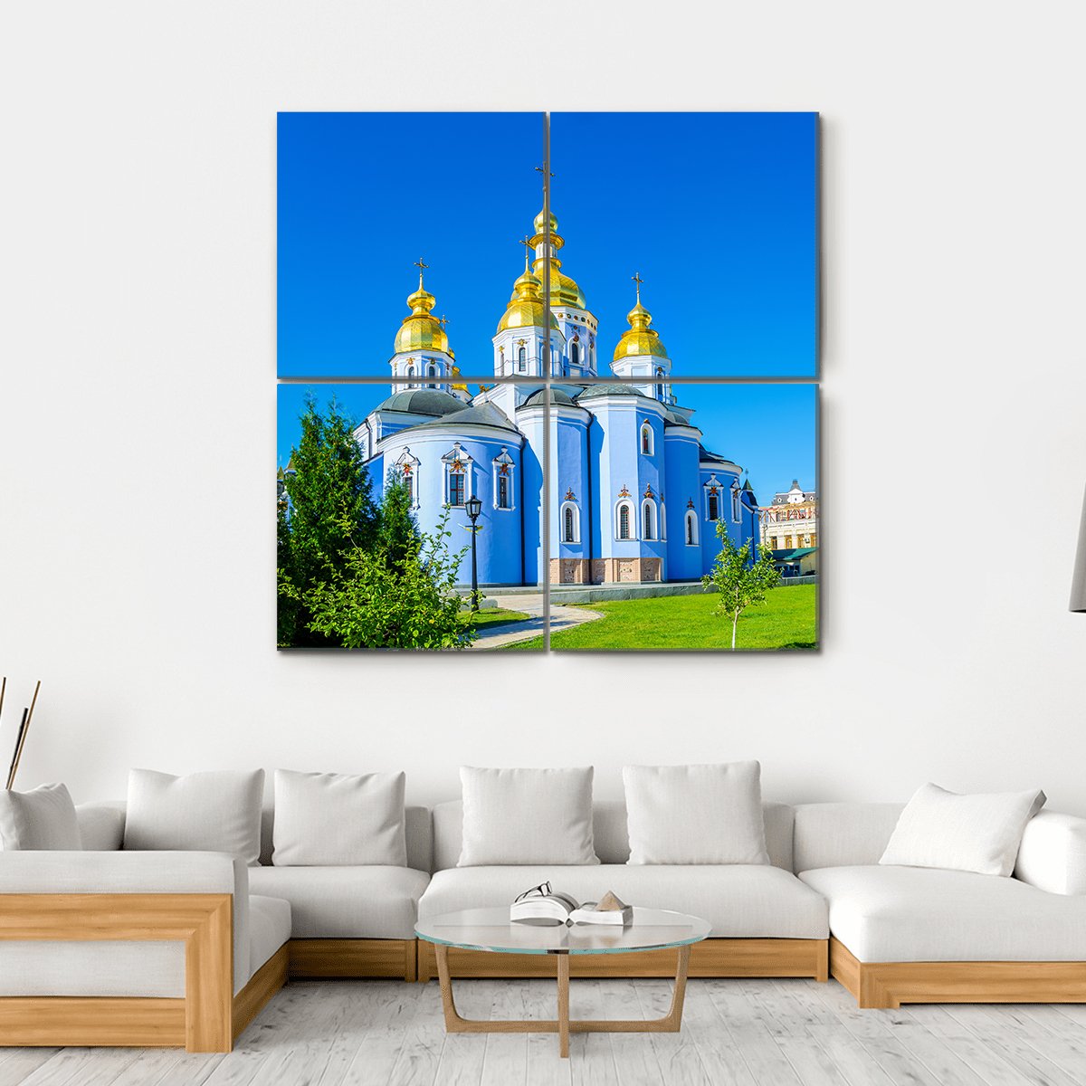 St John And Cathedral Of St Michael's Canvas Wall Art-4 Square-Gallery Wrap-17" x 17"-Tiaracle